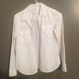 White linen button down shirt